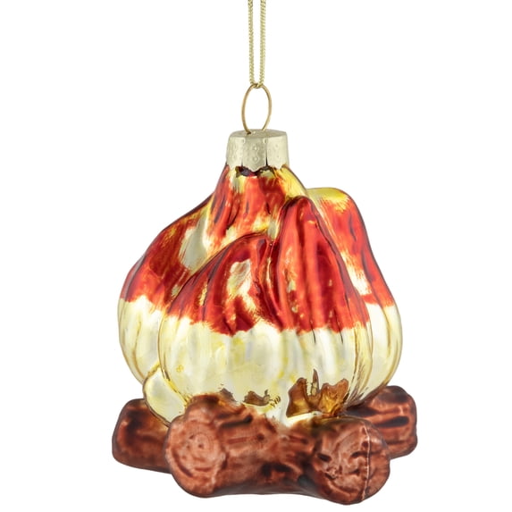 Northlight 2.75" Log Campfire Glass Christmas Ornament