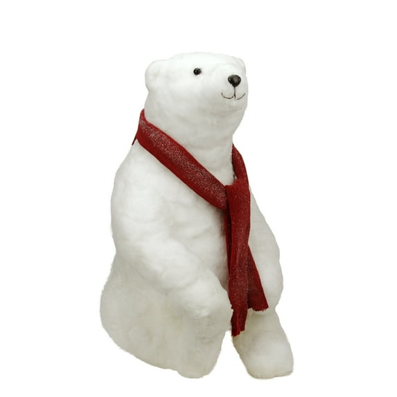 Northlight 2' Commercial Sitting Plush White Polar Bear Christmas Decoration