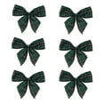 thumbnail image 1 of Northlight 2-Loop Christmas Bow Decorations - 5.5" - Green and Black - Pack of 6, 1 of 4