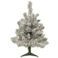 thumbnail image 1 of Northlight 2' Pre-Lit Flocked Madison Pine Artificial Christmas Tree, Clear Lights, 1 of 6