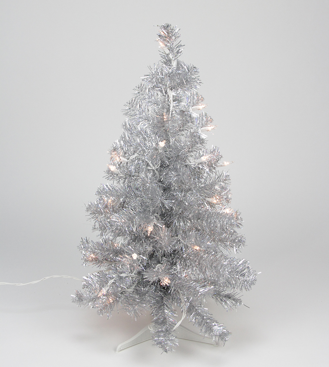 Vickerman PreLit 5.5' Tinsel Champagne Slim Artificial Christmas Tree