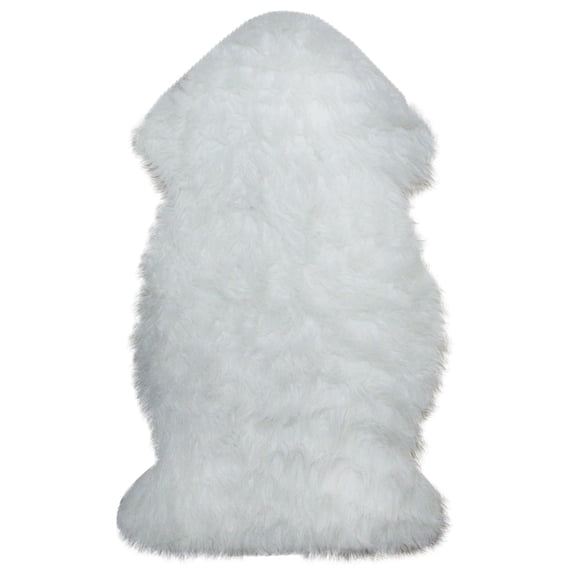 Northlight 2’ x 3’ Furry Chic Ivory White Faux Fur Plush Pile Area Throw Rug