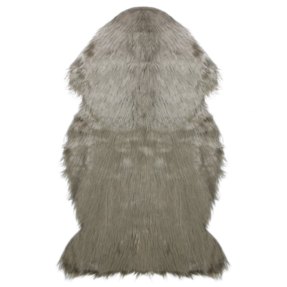 Northlight 2' x 3' Furry Chic Latte Brown Faux Fur Plush Pile Area Throw Rug