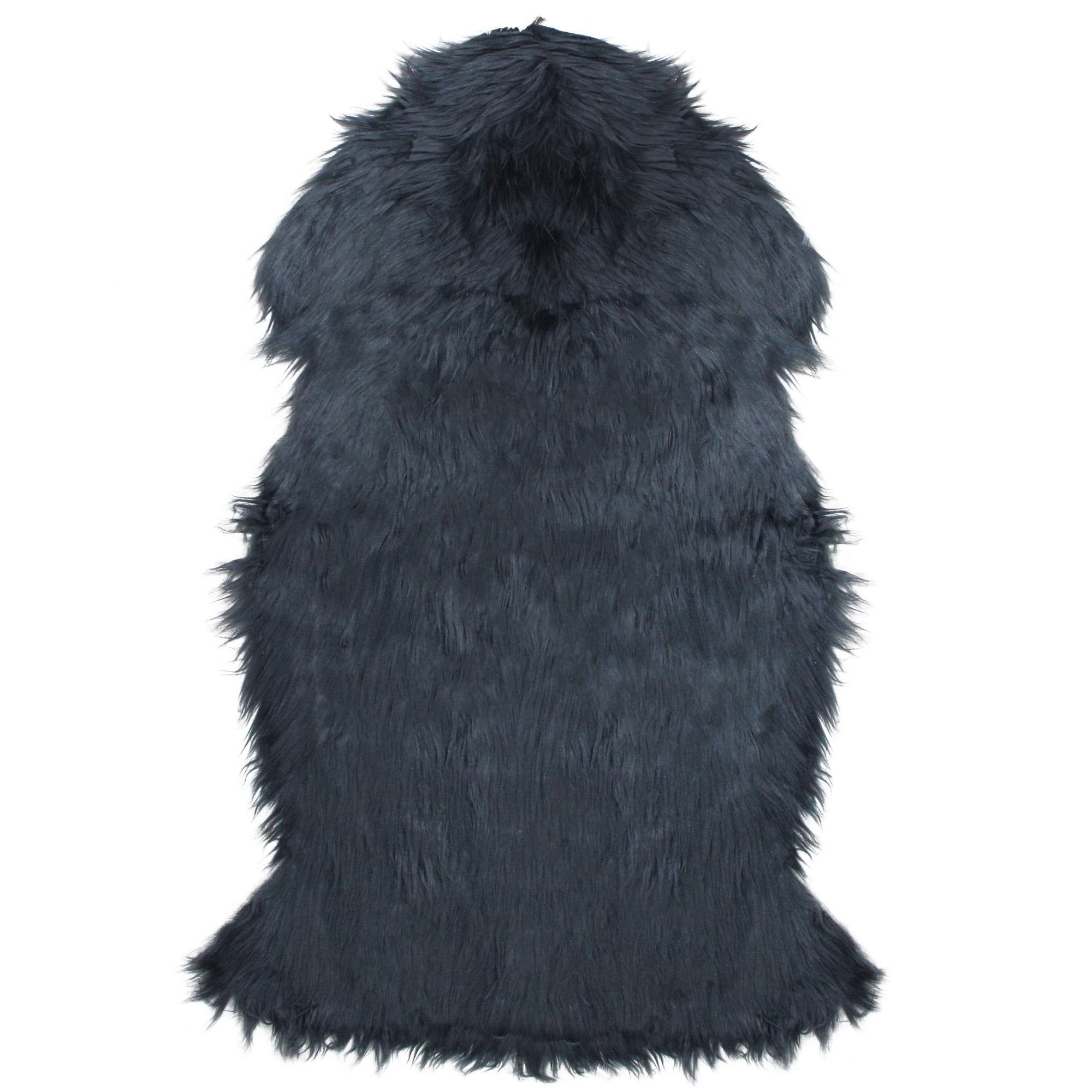 Northlight 2' x 3' Furry Chic Stone Blue Faux Fur Plush Pile Area Throw Rug