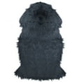 thumbnail image 1 of Northlight 2' x 3' Furry Chic Stone Blue Faux Fur Plush Pile Area Throw Rug, 1 of 4