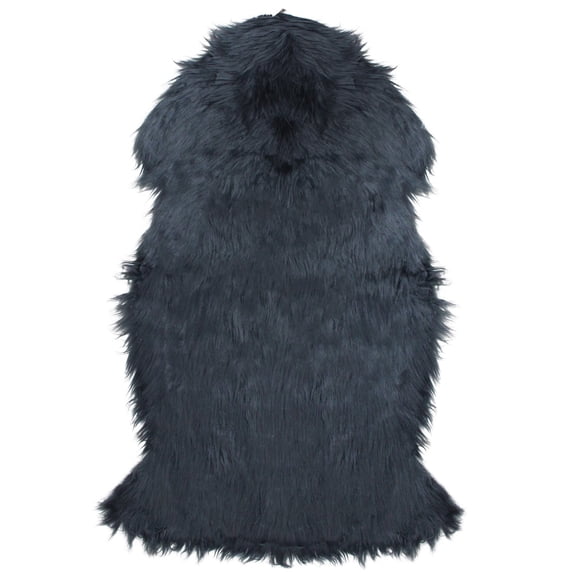 Northlight 2' x 3' Furry Chic Stone Blue Faux Fur Plush Pile Area Throw Rug
