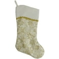 thumbnail image 1 of Northlight 20.5-Inch Gold and White Glitter Poinsettia Christmas Stocking With a Velvet Cuff, 1 of 4