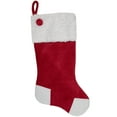 thumbnail image 1 of Northlight 20.5-Inch Red and White Velvet Christmas Stocking With Faux Fur, 1 of 4