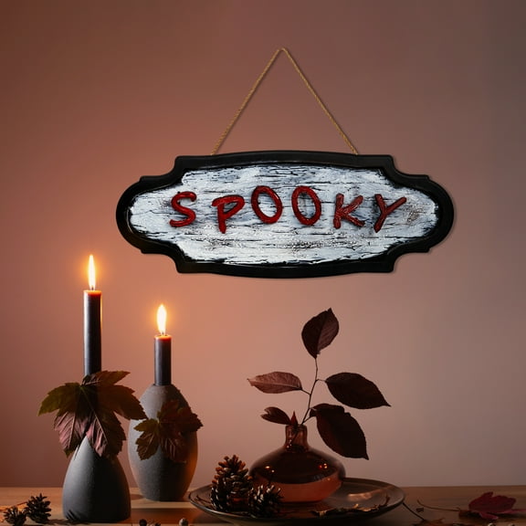 Northlight 20.5" Red and Gray Animated 'Spooky' Halloween Sign