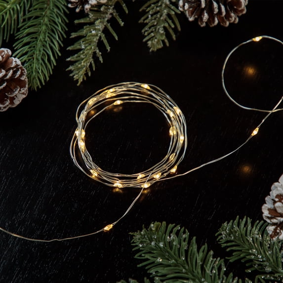 Northlight 20 Battery Operated Warm White LED Micro Fairy Lights - 6ft, Copper Wire