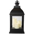 thumbnail image 1 of Northlight 20" Black Lantern with 3 Flameless LED Candles, 1 of 8
