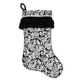 thumbnail image 1 of Northlight 20" Black and Silver Floral with Ruffle Cuff Christmas Stocking, 1 of 2