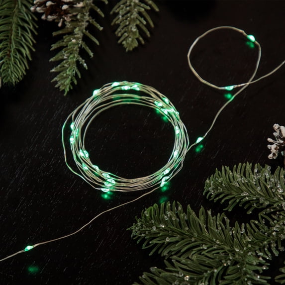Northlight LED Micro Fairy Christmas Lights - Green - 6ft Copper Wire - 20ct