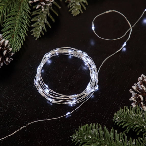 Northlight Micro Fairy Christmas Lights - LED Pure White - 6' Copper Wire - 20ct
