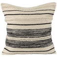 thumbnail image 1 of Northlight 20" Cream and Black Twisted Textured Block Handloom Woven Outdoor Square Throw Pillow, 1 of 5