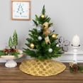 thumbnail image 1 of Northlight equin Snowflake Pattern Mini Christmas Tree Skirt - Gold - 20", 1 of 7