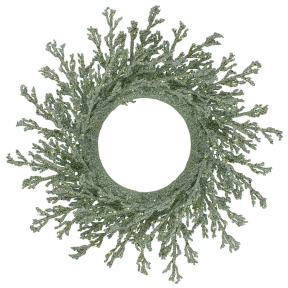 Northlight 20" Green Glittered Artificial Coral Christmas Wreath