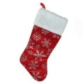 thumbnail image 1 of Northlight 20-Inch Red and Silver Glitter Snowflakes Christmas Stocking With a Faux Fur Accent, 1 of 3