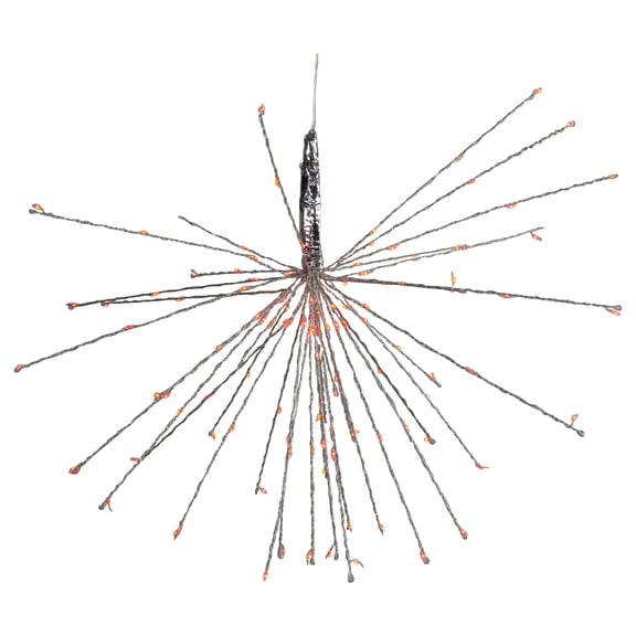 Northlight 20" LED Lighted Firework Silver Branch Hanging Decor - Red