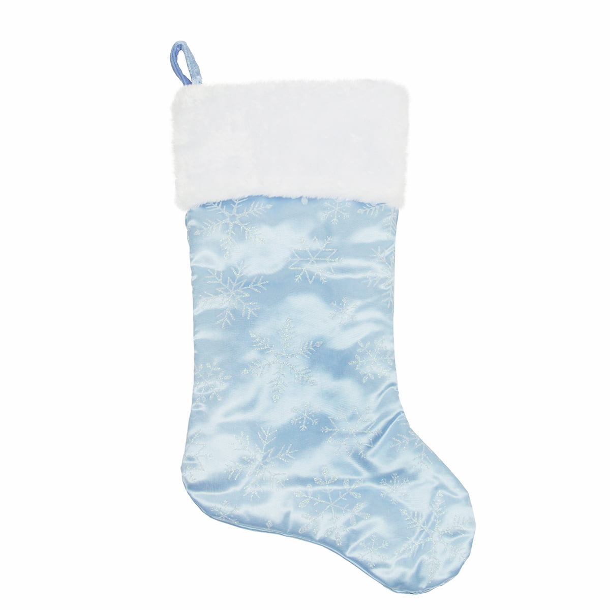 Northlight 20" Light Blue Glittered Snowflake Christmas Stocking With ...