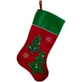thumbnail image 1 of Northlight 20" Red Velveteen Sequined Christmas Tree Stocking with Green Cuff, 1 of 5