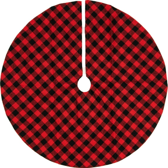 Northlight 20" Red and Black Buffalo Plaid Mini Christmas Tree Skirt