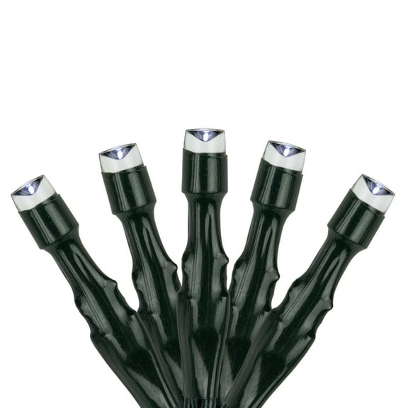 Northlight 200 Count Pure White LED Solar Power Mini Christmas Light Set with Green Wire