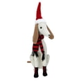 thumbnail image 1 of Northlight 21.5" White and Gray Sitting Greyhound Dog in Santa Hat Christmas Decoration, 1 of 3