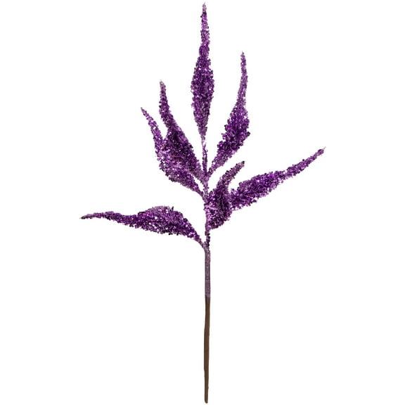 Northlight 21" Purple Glittered Leaves Christmas Spray