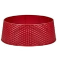 thumbnail image 1 of Northlight 21" Red Rattan Pattern Medium Christmas Tree Collar, 1 of 2