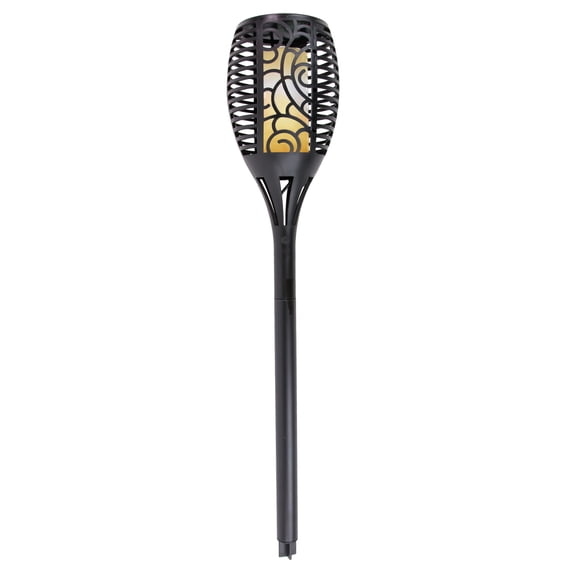 Northlight 22.5" Black Solar Powered Flickering LED Lantern Garden Stake