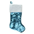thumbnail image 1 of Northlight 22.75" Sky Blue and Silver Reversible Sequined Christmas Stocking with Faux Fur Cuff, 1 of 5