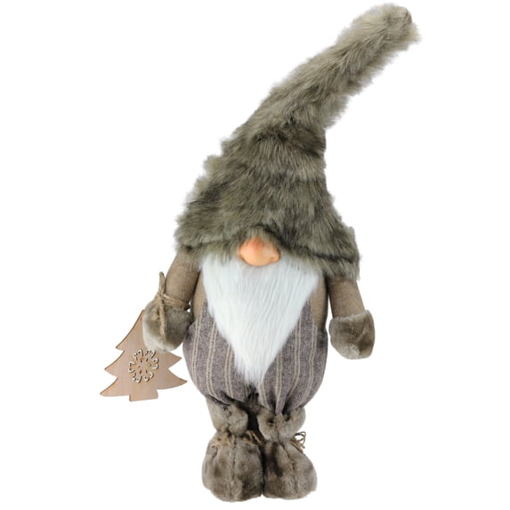 Northlight 22" Gnome with Christmas Tree Ornament Tabletop Decoration
