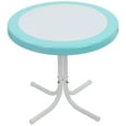 thumbnail image 1 of Northlight 22" Outdoor Retro Tulip Steel Side Table, Blue and White, 1 of 4