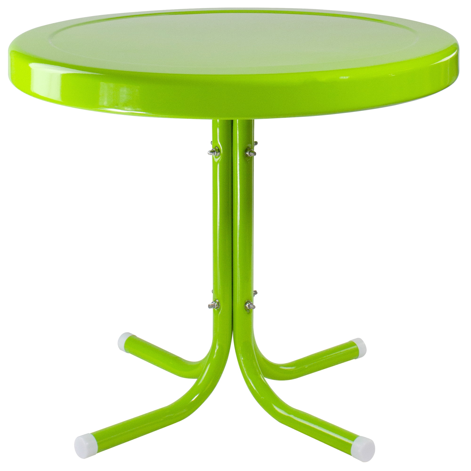 Northlight 22" Outdoor Retro Tulip Steel Side Table, Lime Green