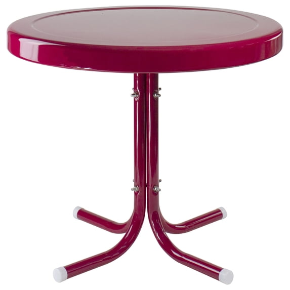 Northlight 22" Outdoor Retro Tulip Steel Side Table, Pink