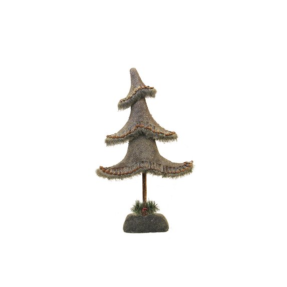 Northlight 23.5" Brown and Gray Glittered Country Rustic Tree Christmas Tabletop Decor