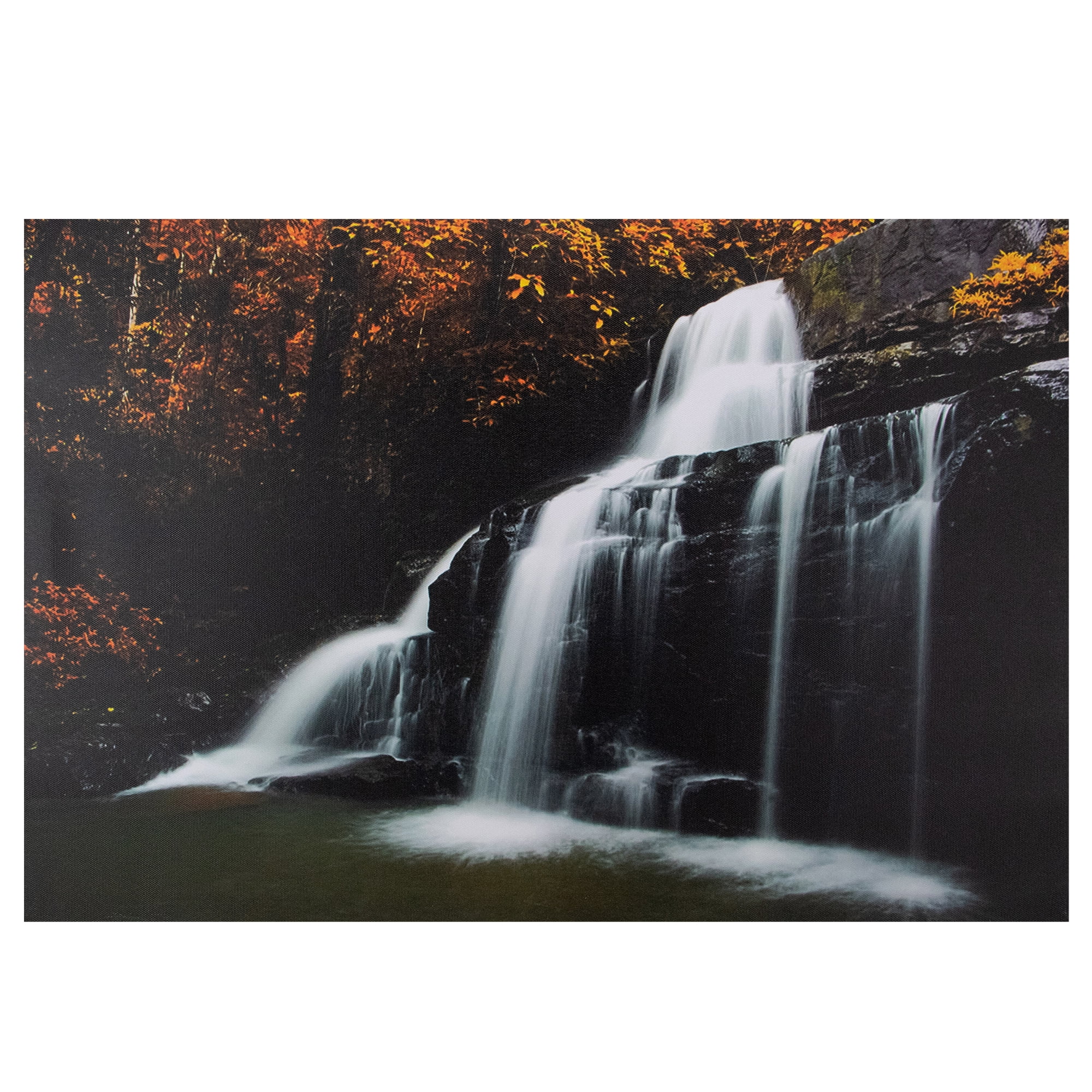 23.5" Autumn Waterfall Scene Canvas Wall Art