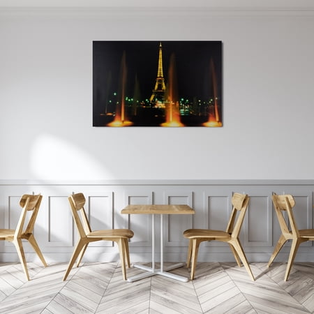 Northlight 23.75" LED Lighted Famous Eiffel Tower Paris France at Night Canvas Wall Art