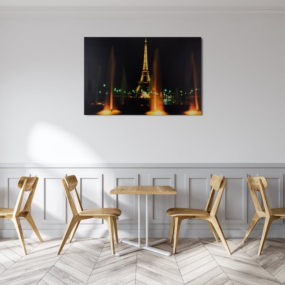 Northlight 23.75" LED Lighted Famous Eiffel Tower Paris France at Night Canvas Wall Art