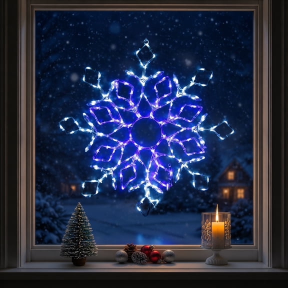 Northlight LED Lighted Snowflake Outdoor Christmas Decoration - 23" - Blue and White