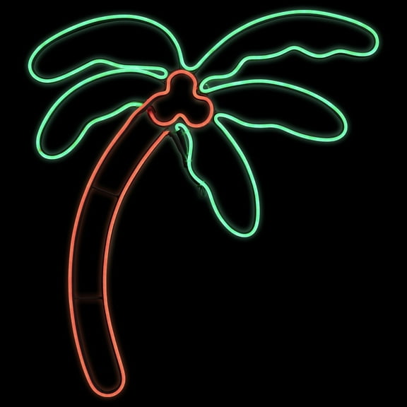 Northlight LED Palm Tree Neon Lighted Wall Art - 24.5" - Orange and Green