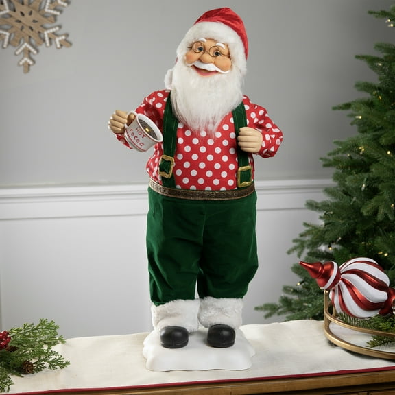 Northlight 24" Animated and Musical Santa Claus with Hot Cocoa Christmas Figure
