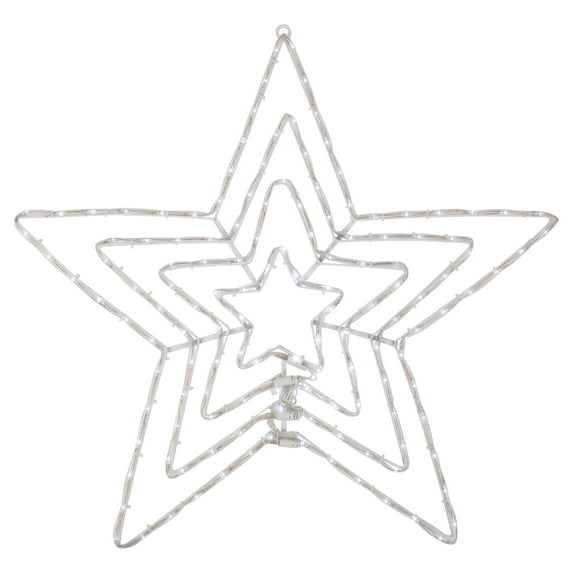 Northlight 24" LED Lighted Layered Stars 8 Function Christmas Window Silhouette