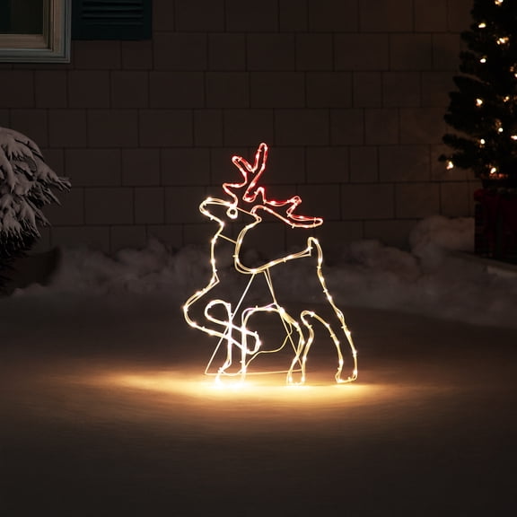 Northlight 24" Lighted Standing Reindeer Silhouette Outdoor Christmas Decoration