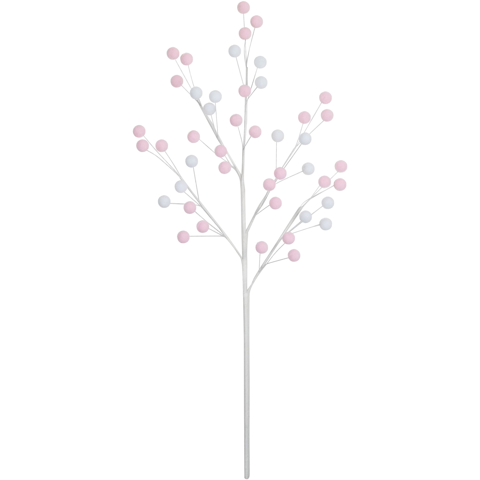 Northlight 24" Pink and White Pom Pom Christmas Spray