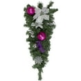 thumbnail image 1 of Northlight 24" Pre-Decorated Pink Ball Ornament and Poinsettia Artificial Christmas Teardrop Swag -, 1 of 3