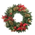 thumbnail image 1 of Northlight 24" Pre-Decorated Red Poinsettia and Gold Pine Cone Artificial Christmas Wreath - Unlit, 1 of 2