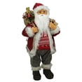 thumbnail image 1 of Northlight 24" Red and Gray Standing Santa Claus with Snow Sled Christmas Figurine, 1 of 3