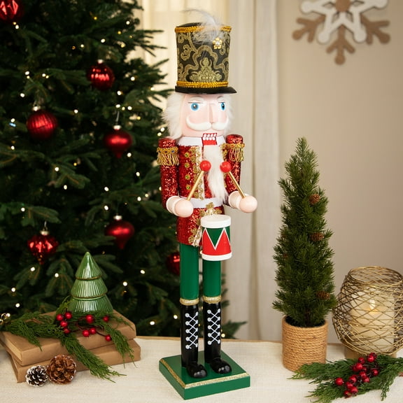 Northlight Glitter Christmas Nutcracker Drummer - 24"